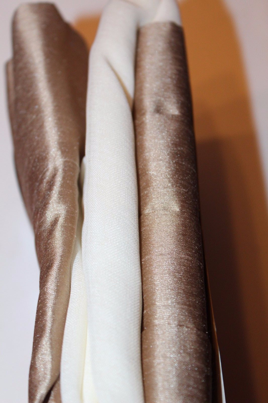 Essential Home Pieced Panel Fantasy Window Curtain Set – Taupe 54×84″