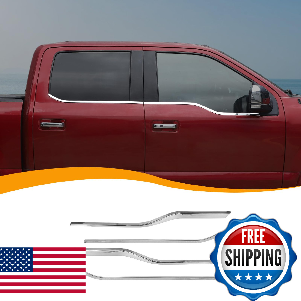 Hoolcar Lower Window Trim Cover Molding Window Bottom Outer Frame Strip