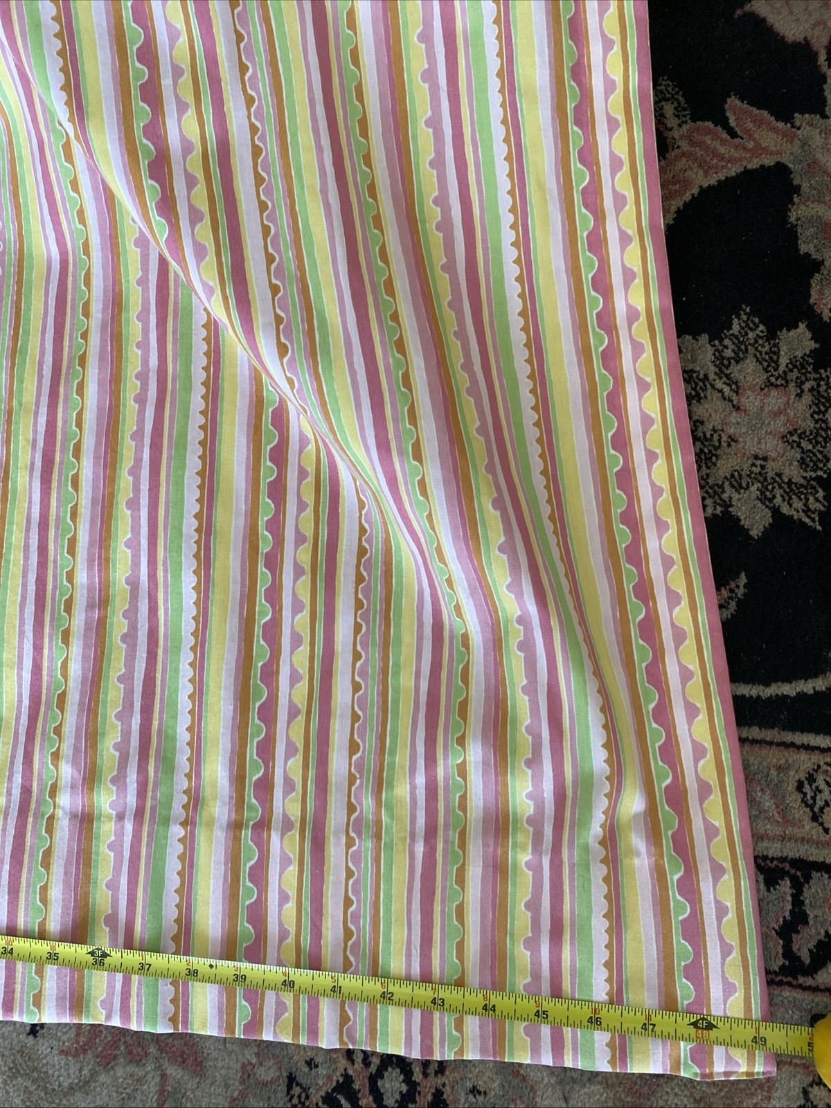 New Custom DRAPES 4 pc Pinch Pleated Lined Cotton Kids Nursery Pink Stripped 79”
