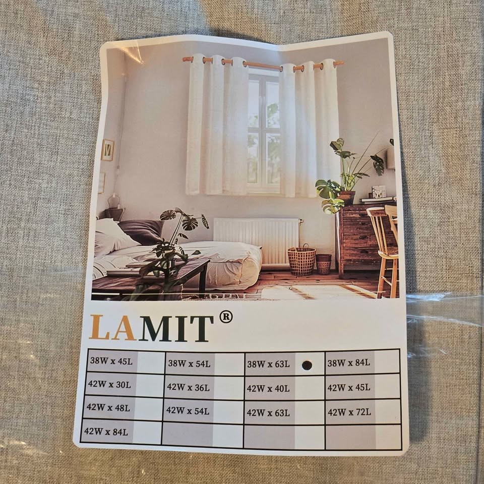 Lamit Brand Black Out Curtains Beige Polyester Textured Wrinkle-Free 38in x 63in