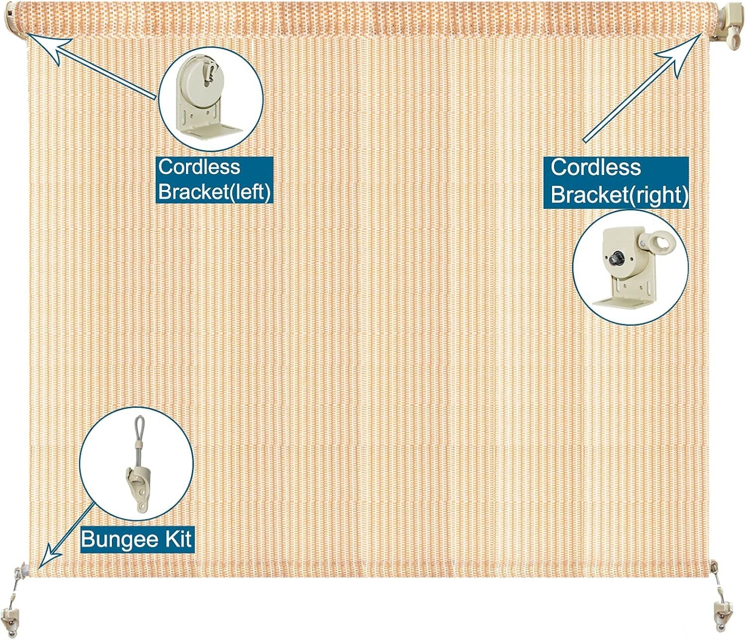 Easy Install Beige Bungee Kit – Universal Shade Solution for Homes & Outdoors