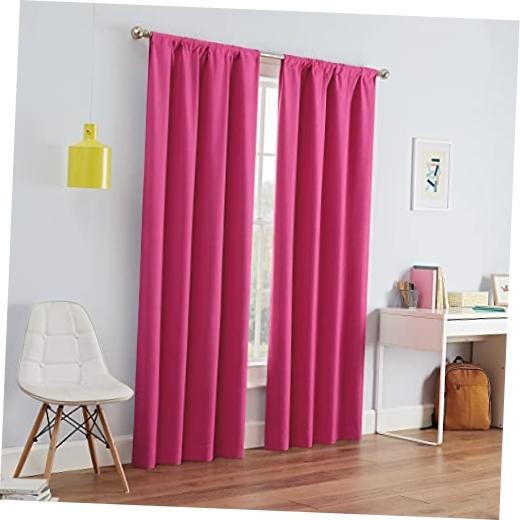 Kendall Modern Blackout Thermal 42″W x 63″L (Pack of 1) Raspberry Rod Pocket