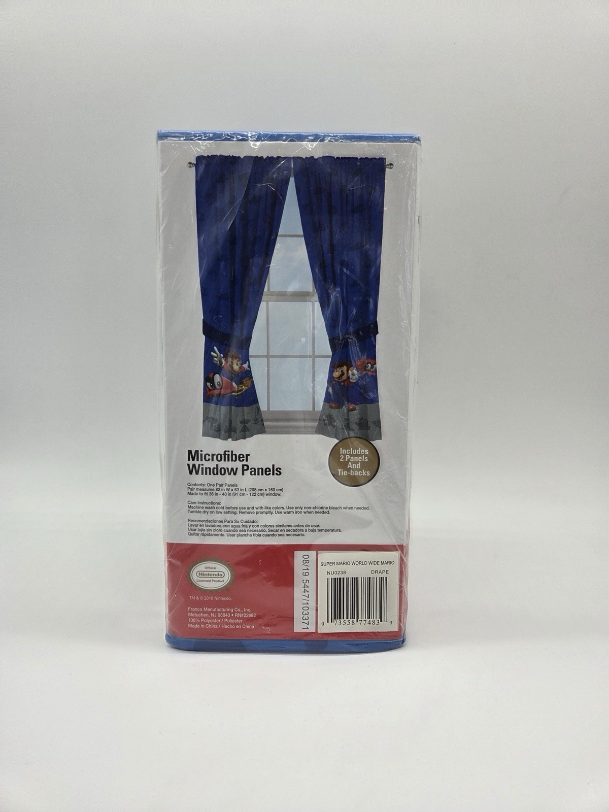 Super Mario Odyssey Nintendo Microfiber Window Panels Curtains For 1 Window New
