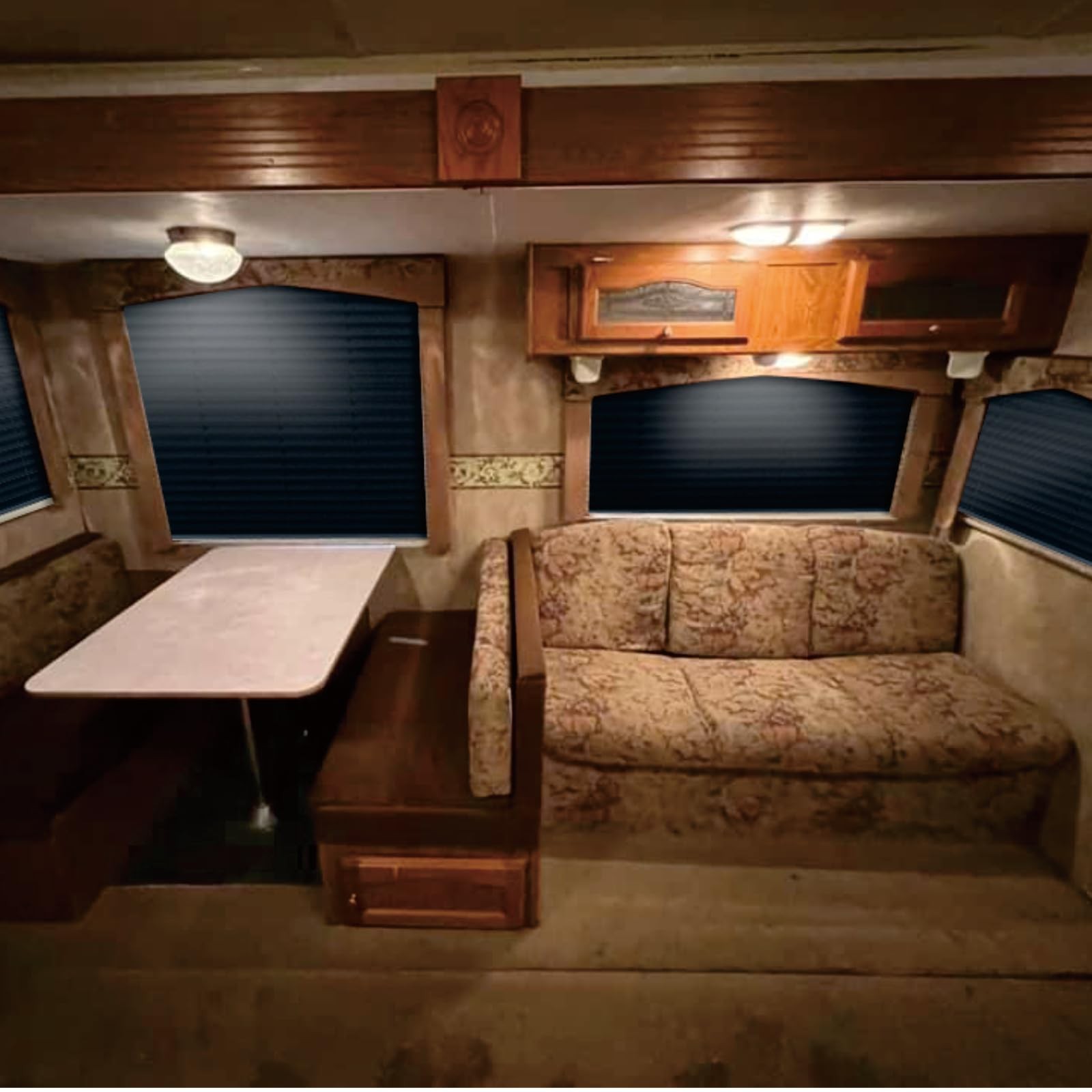 SHADEPLUS RV Pleated Blinds 32×24 Blackout Window Shades Camper Motorhome