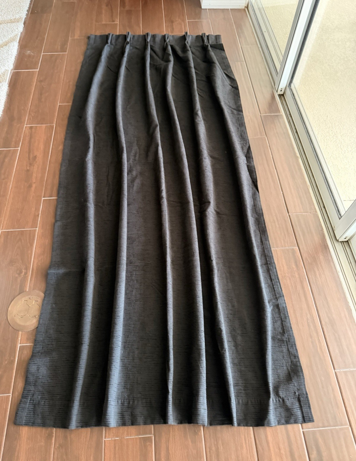 Blackout Solid Black Rod Pocket Curtain Panel 44 x 84 in Polyester Modern