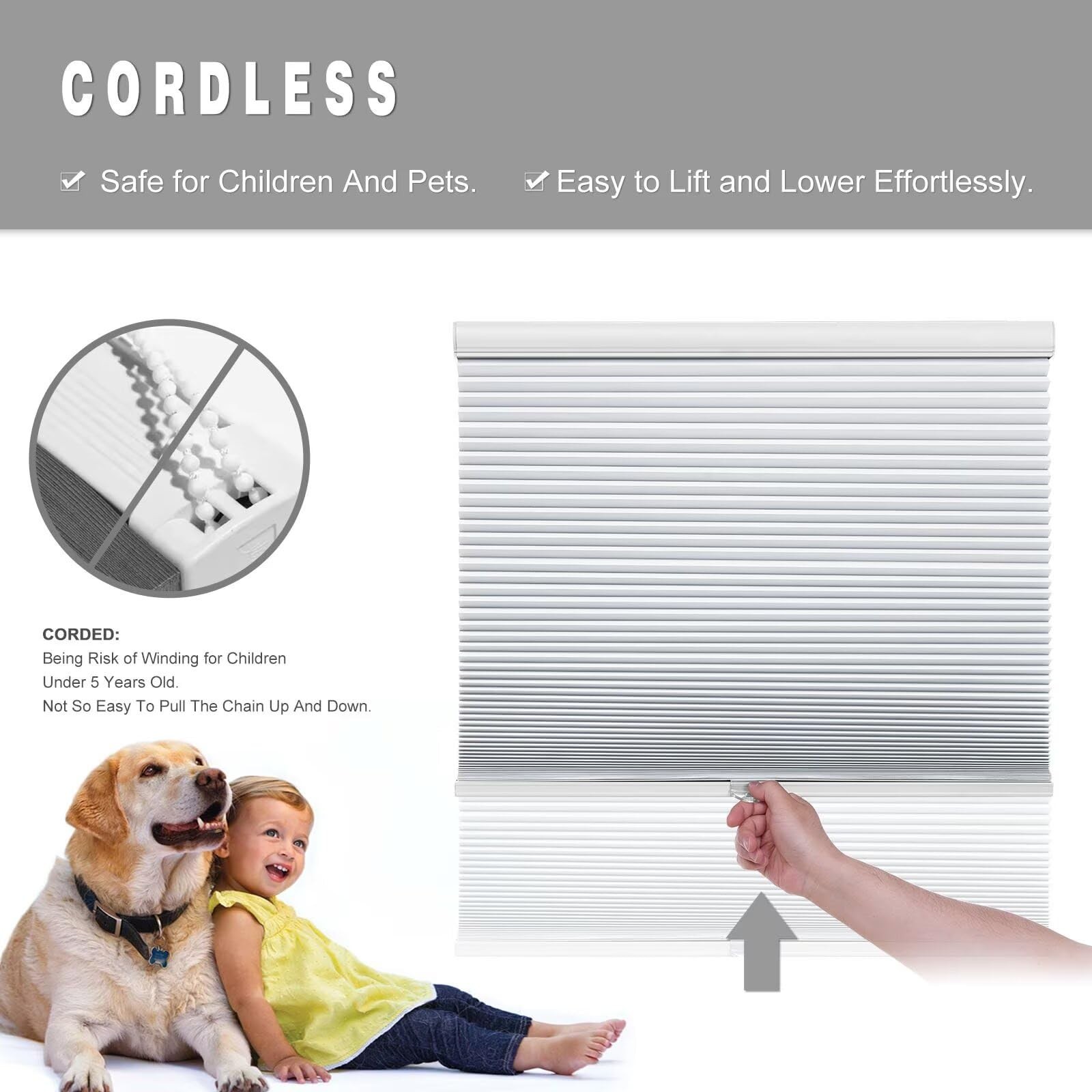 Cellular Blinds for Indoor Windows Doors Blackout Pull Down Shades Heat Light…