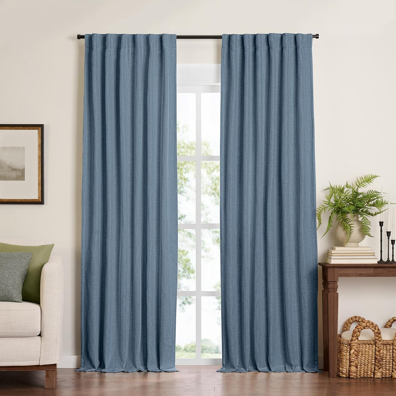 Home Fashions Harrow Solid Texture Blackout Single Window Curtain Panel, 52″X95″