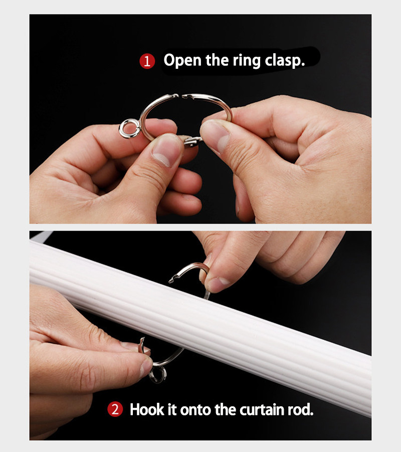 Opening Curtain Rings Hanging Hooks for Curtains Rod Pole Voile Metal/Resin Ring