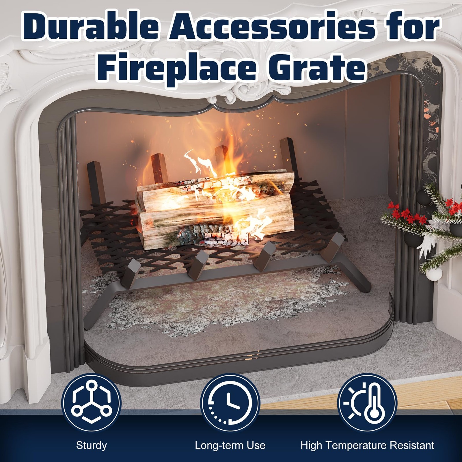 2 PCS Ember Retainer Fireplace Grate Metal Mesh Keep Embers 16×10 Inch Tool