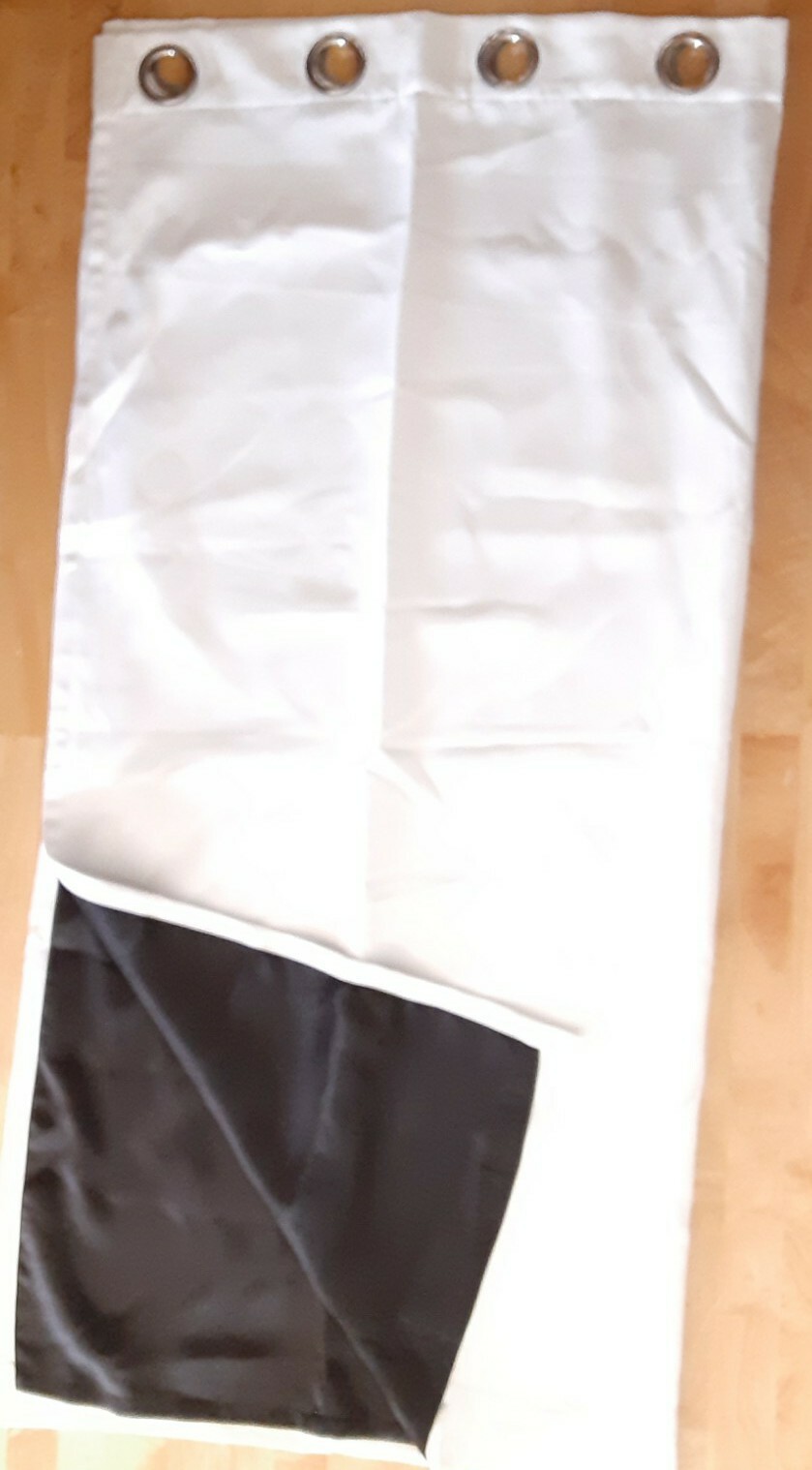 BGment White Blackout Curtains With Black Lining 2 Panels 52 W × 54 L Each