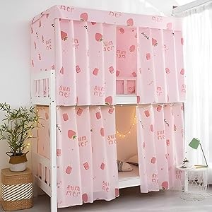 2 Pieces Upper/Bottom Bunk Bed Curtains Dorm Home Blackout Bed Cloth Curtain