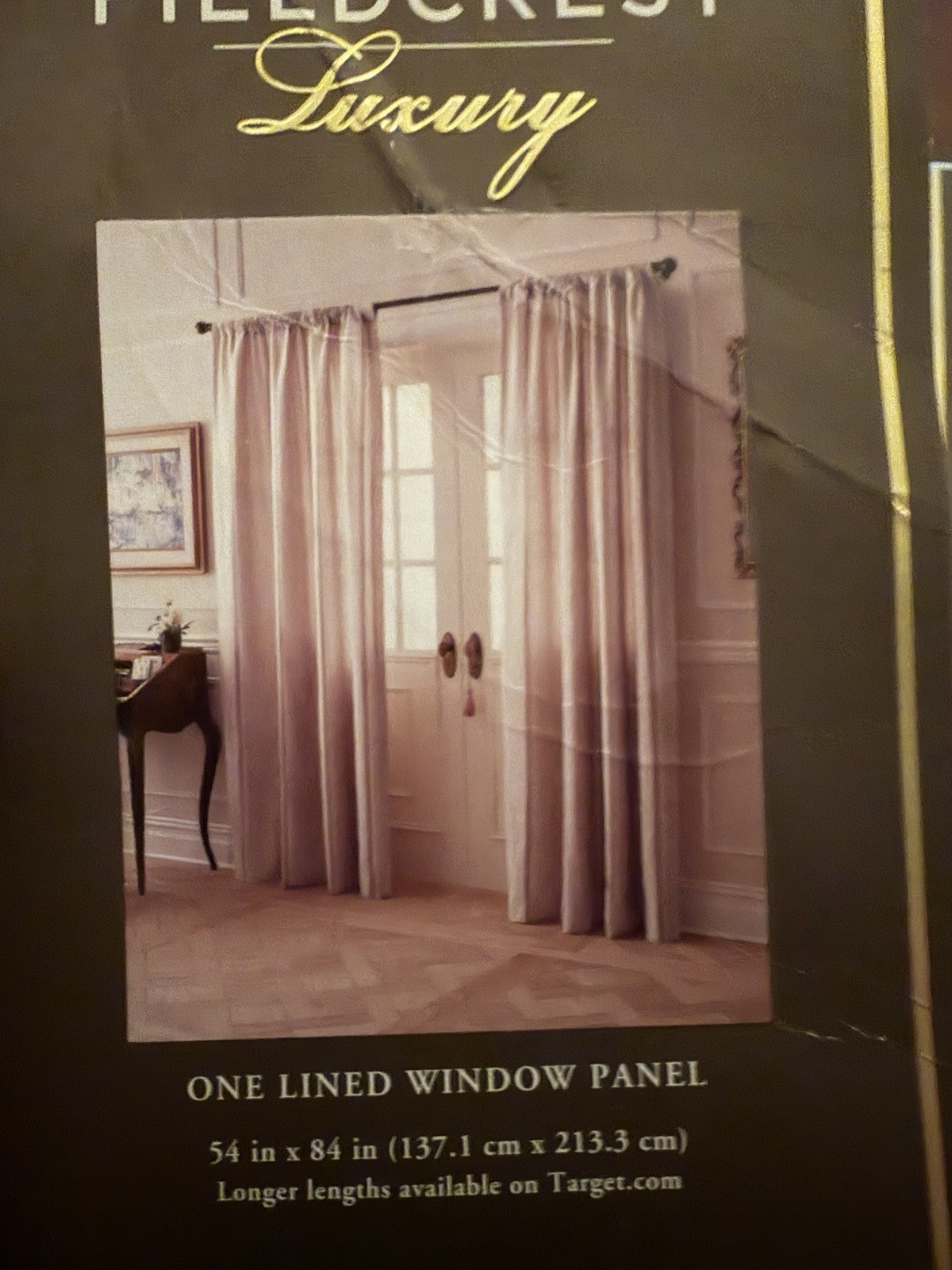 NEW Fieldcrest Luxury Tan Strip Lined Window Panel 54″ x 84″ NIP