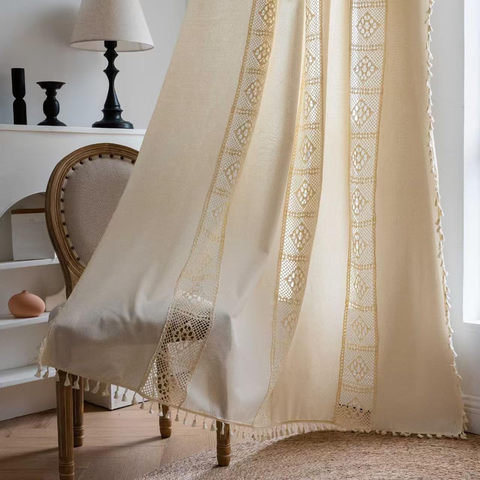 Deeprove Boho Living Room Curtains, Boho Window Curtains for Bedroom Blackout…
