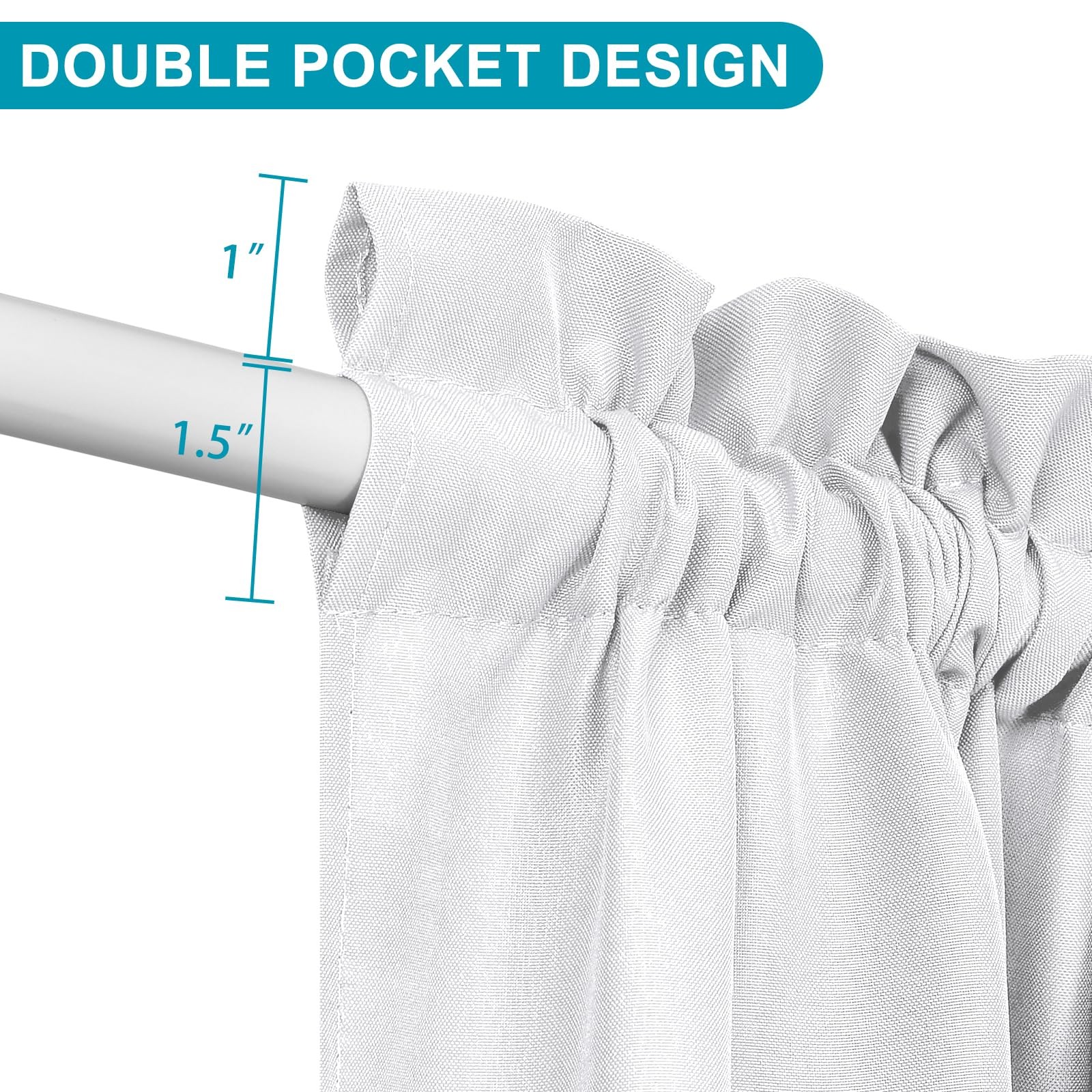 French Door Curtains for Small Window, Rod Pocket Semi Sheer Privacy Curtain …