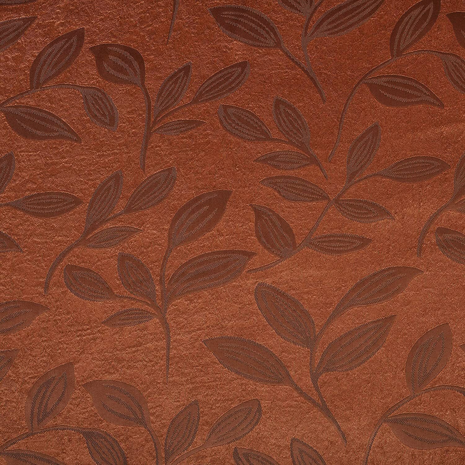 Set 2 Copper Rust Leaves Curtains Panels Drapes Pair 63 84 96 108 in L Darkening