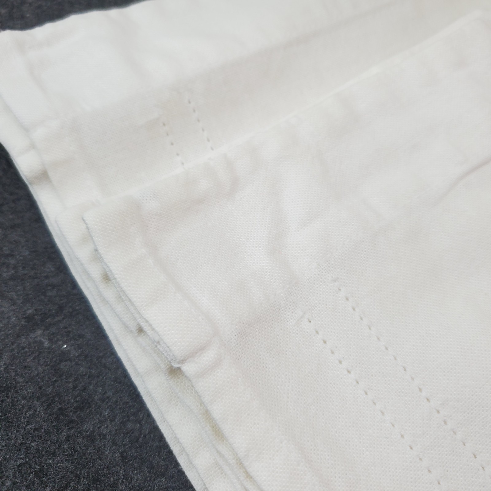 2 Vtg White Rod Pocket Curtain Panels Cotton or Linen 27×34″ Each 54″ Wide Total