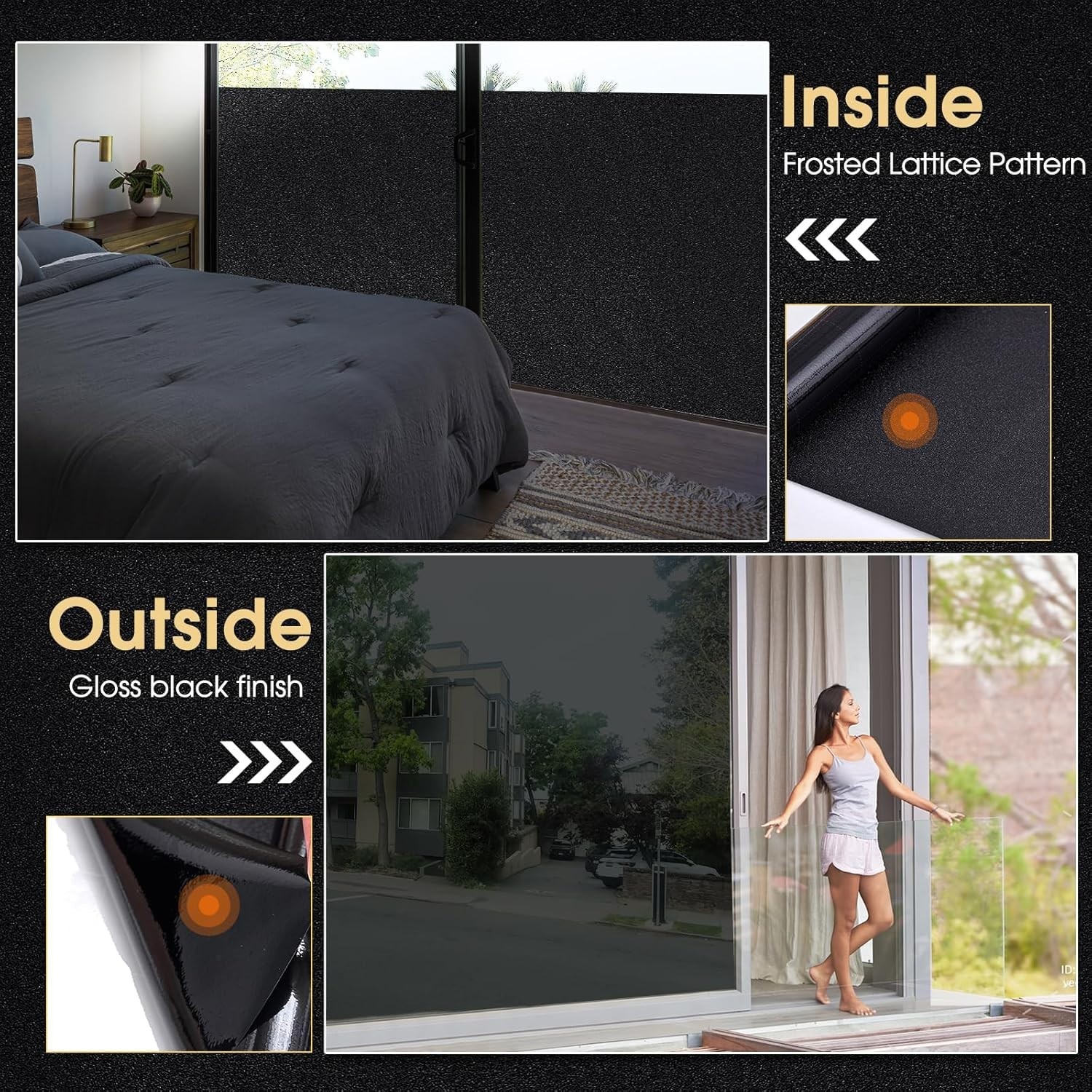 Removable Static Cling Blackout Window Film, 17.5 x 78.7 Inch, Renter Friendly