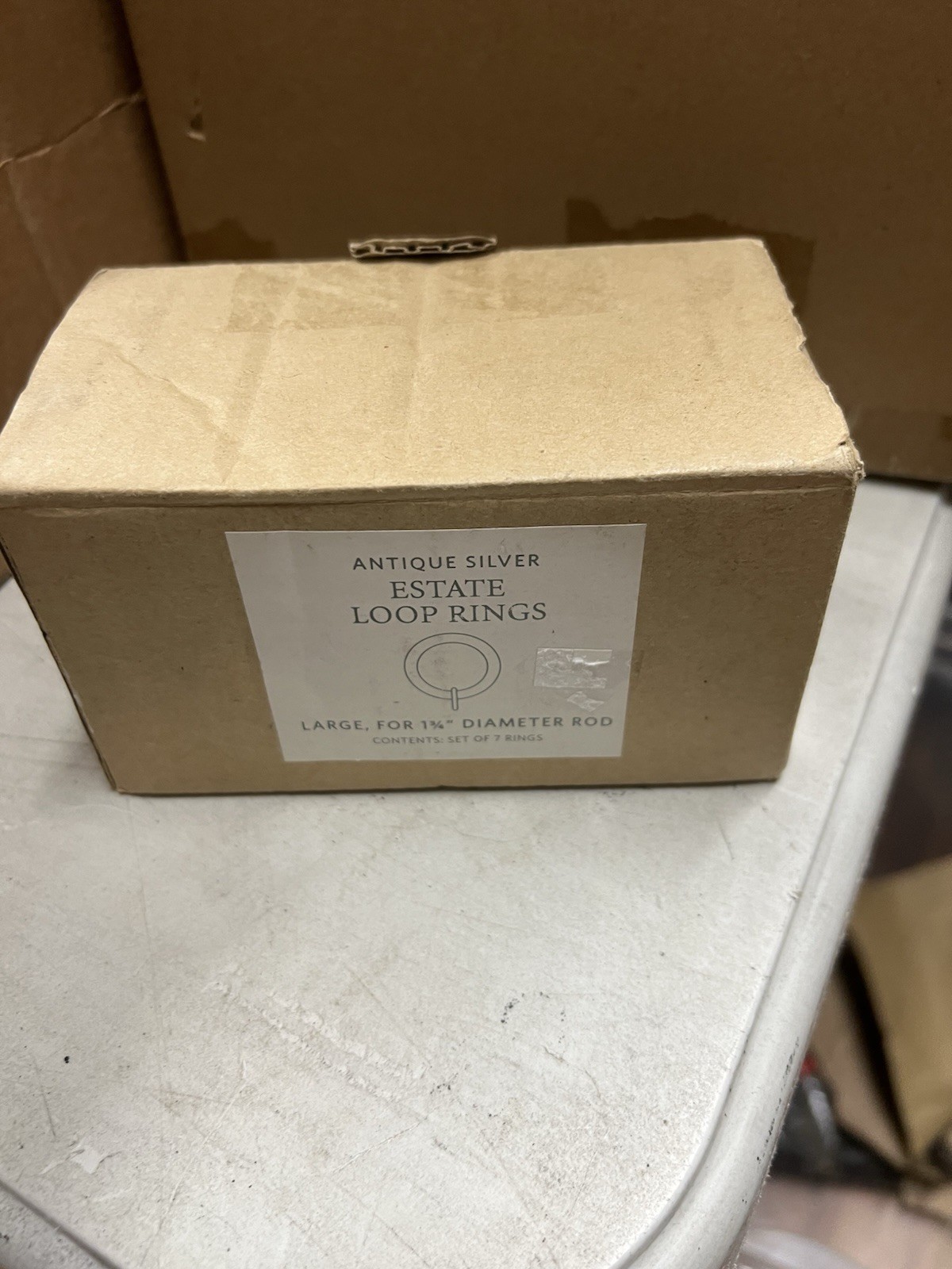 6 Pack Restoration Hardware Estate Drapery Loop Rings Large 1 3/4″ Rod Silver