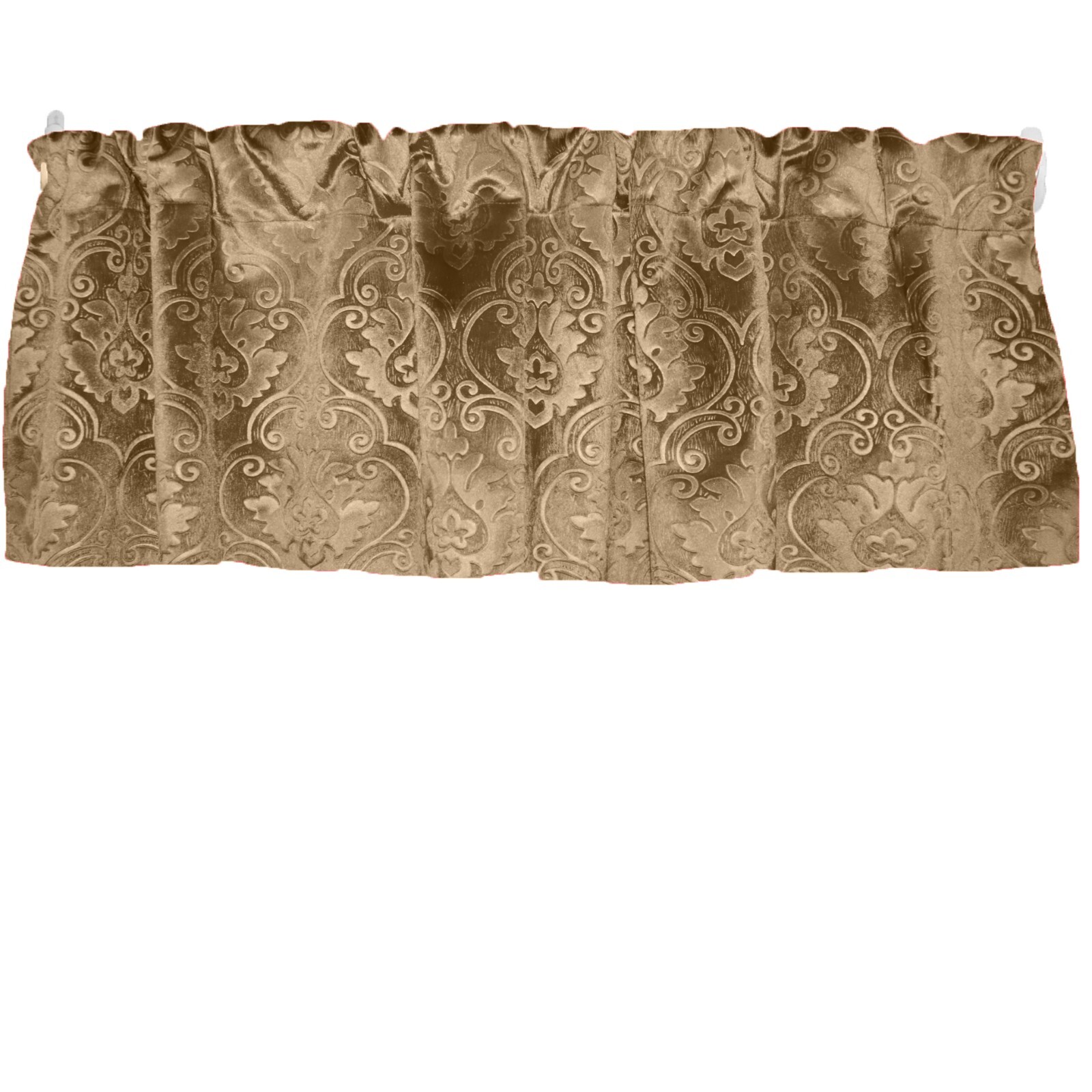 lovemyfabric Velvet Embossed Victorian Damask Window Valance 54 Inch Wide