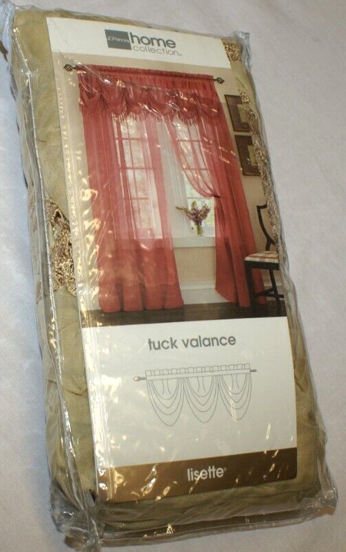 2 in Pack JCP Home Collection Lisette Valance 60” X 20″ Linen Soft Gold – Open