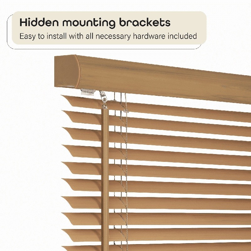 Cordless Mini Blinds Light Filtering PVC Window Treatment Child Pet Safe 64 Inch