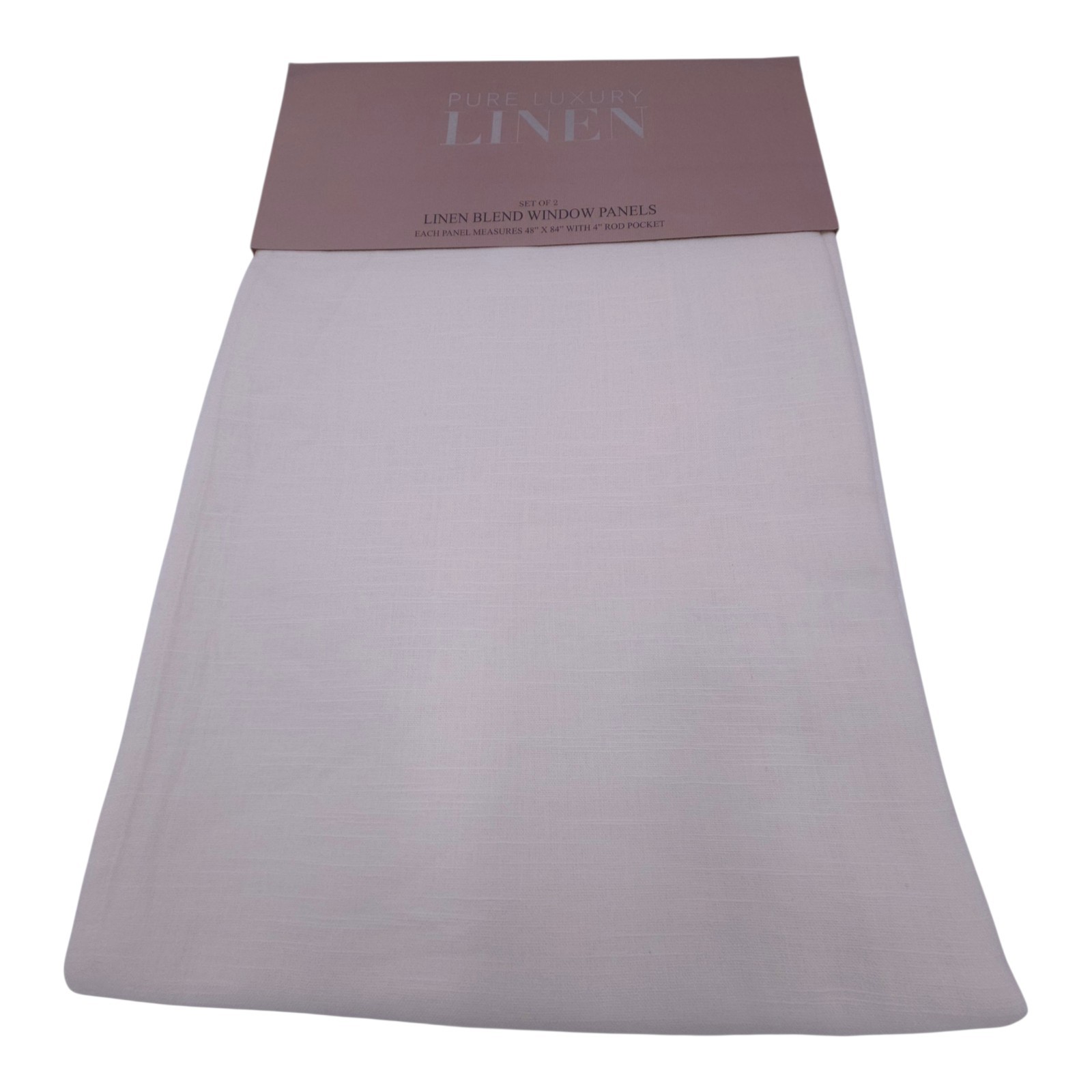 Linen Blend Curtains Set of 2 48×84 Warm White Light Filtering Drapes Panels