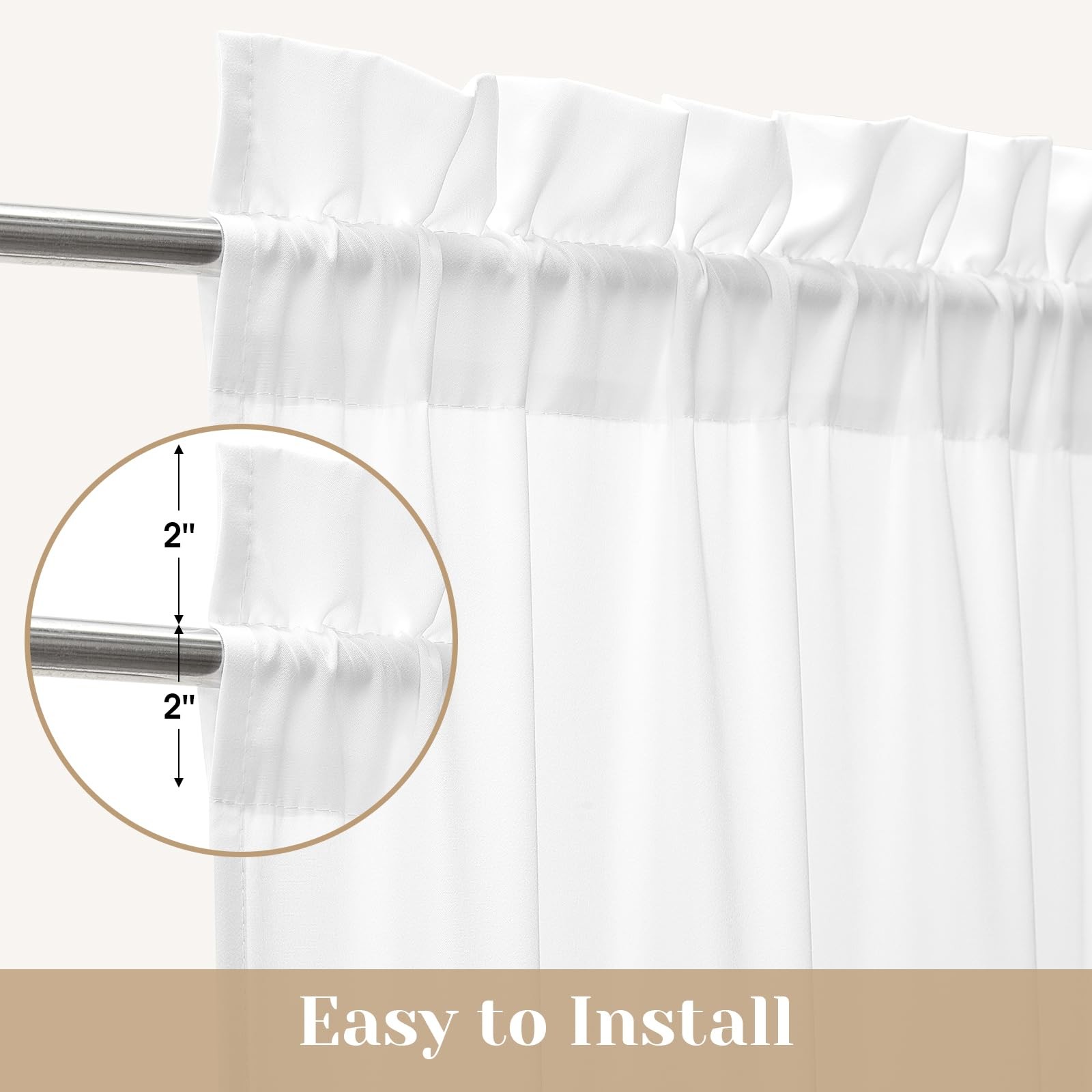 Non-See-Through French Door Curtains Set of 2 for Front Door, Light Filtering…