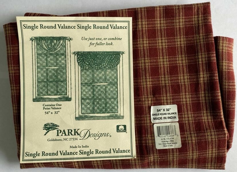 PD Sturbridge Wine Single Round Valance