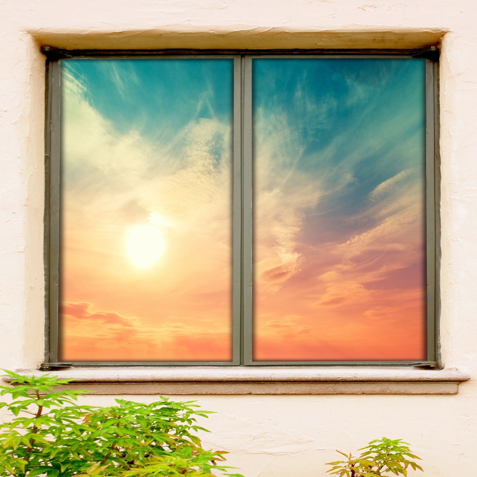 3D Orange Cloud A729 Window Film Print Sticker Cling Stained Glass UV Zoe