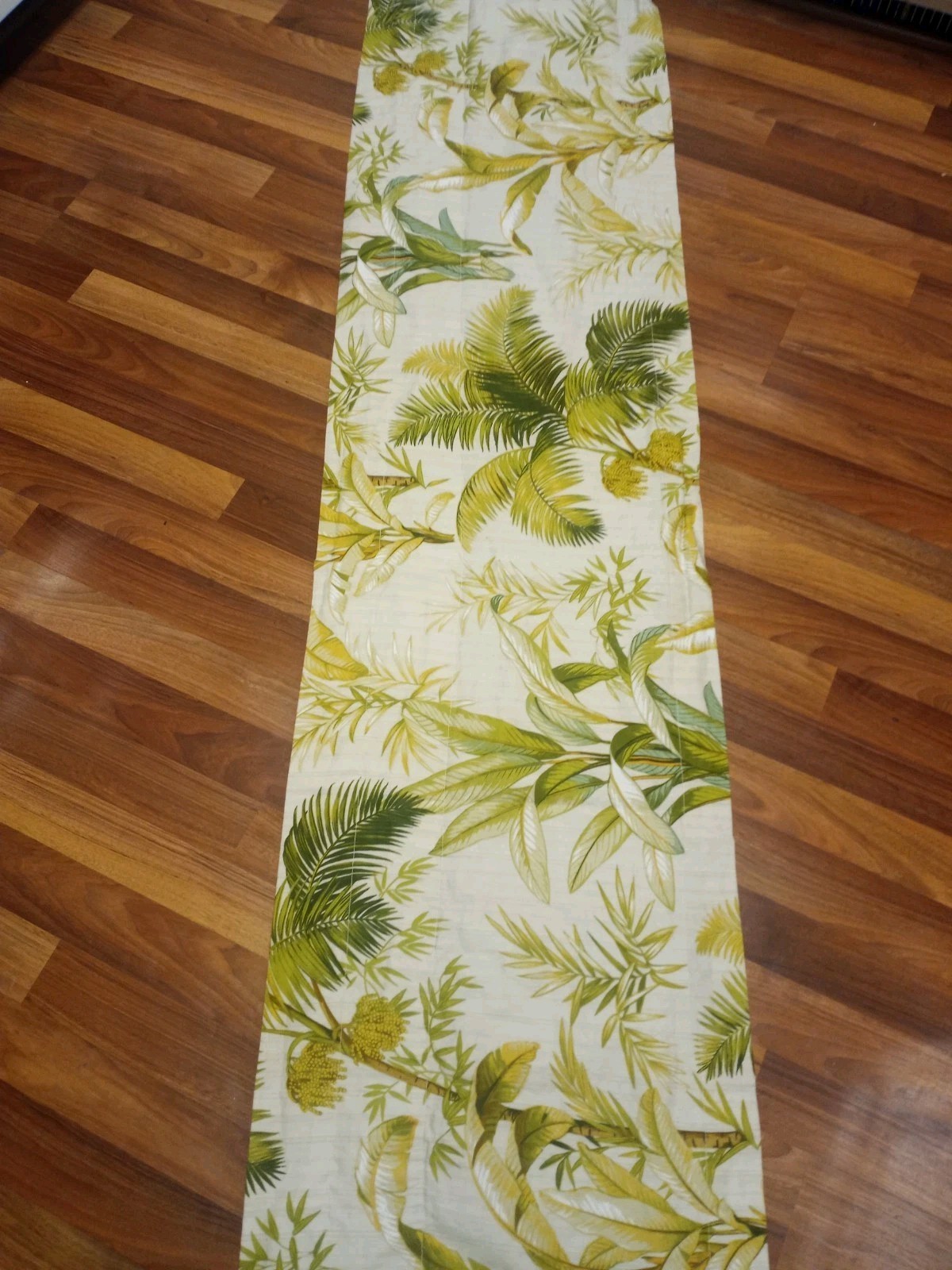 1 Pr-Tommy Bahama Home Window Valances Coastal Design Green 100% Cotton 84″x17″