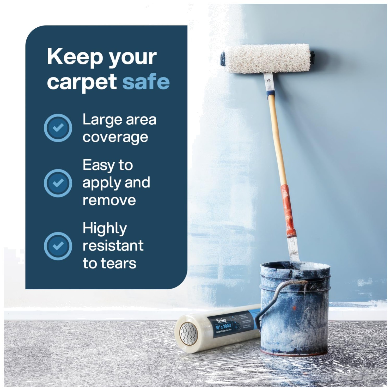 Transparent Carpet Shield Film – 18″x200′ Water Resistant