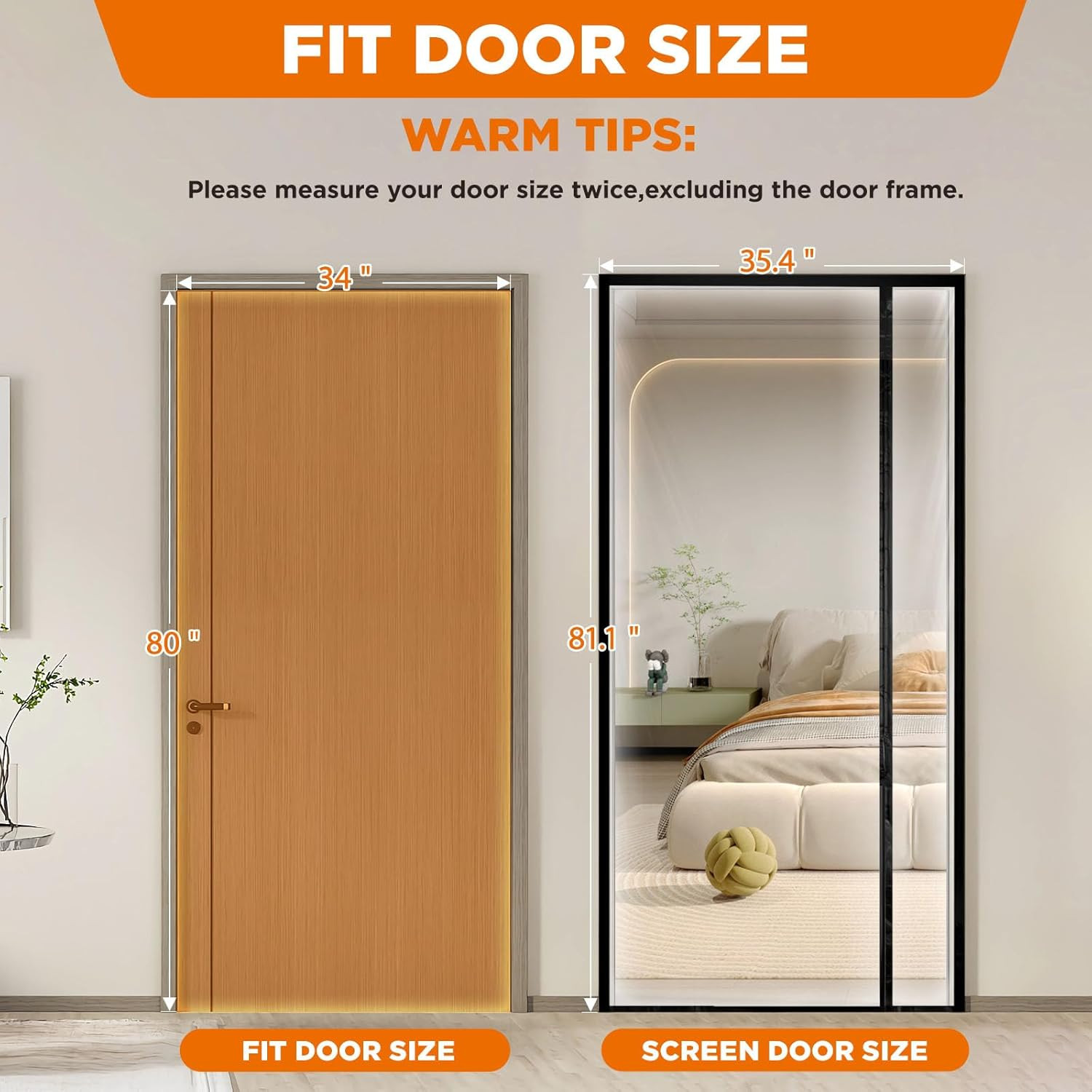 Transparent Thermal Insulated Door Curtain, Reversible Left or Right Side Openin