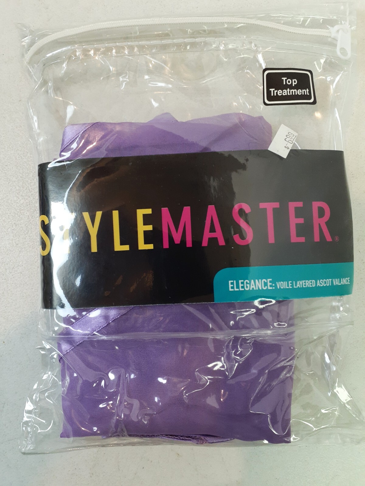 STYLE MASTER 1 Elegance Voile Rod Pocket Panel 60×63 & 1 Layered Valance Lilac