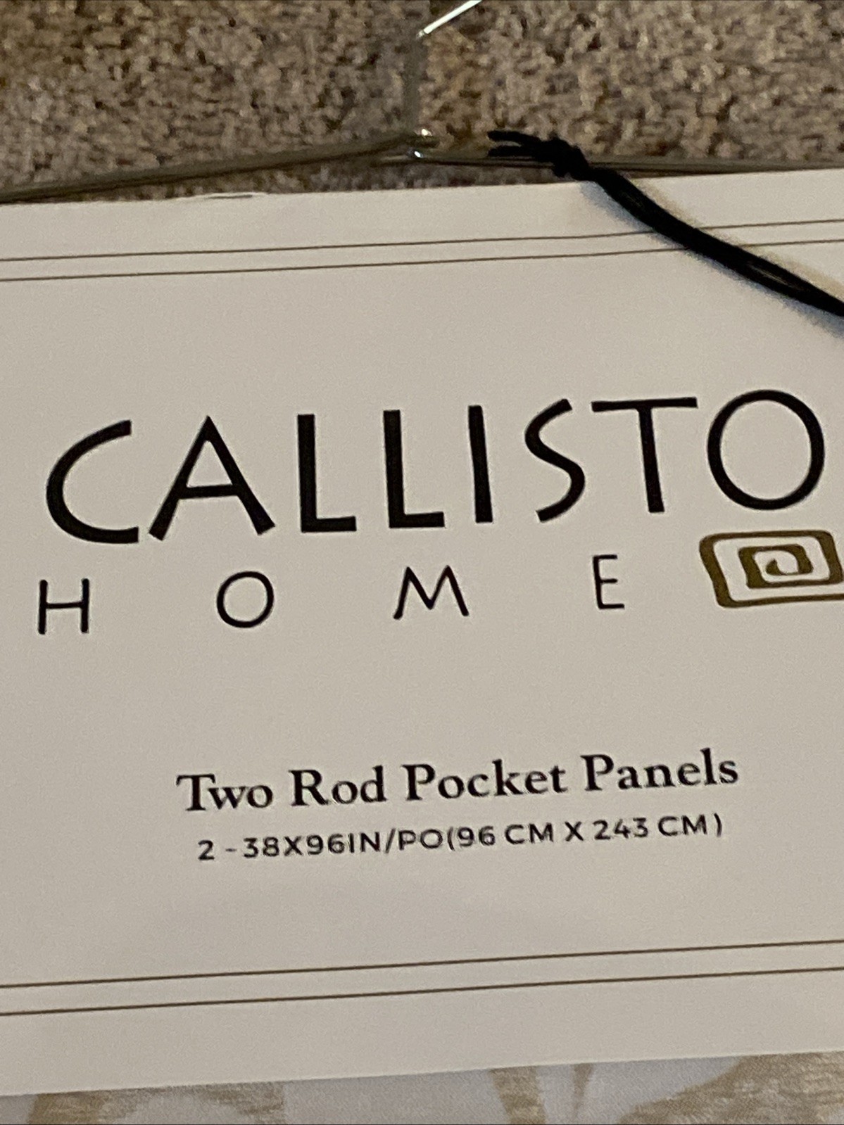 CALLISTO HOME 36 x 96” Curtain Panels Gold Foil Floral Metallic Accents 2Pc Set