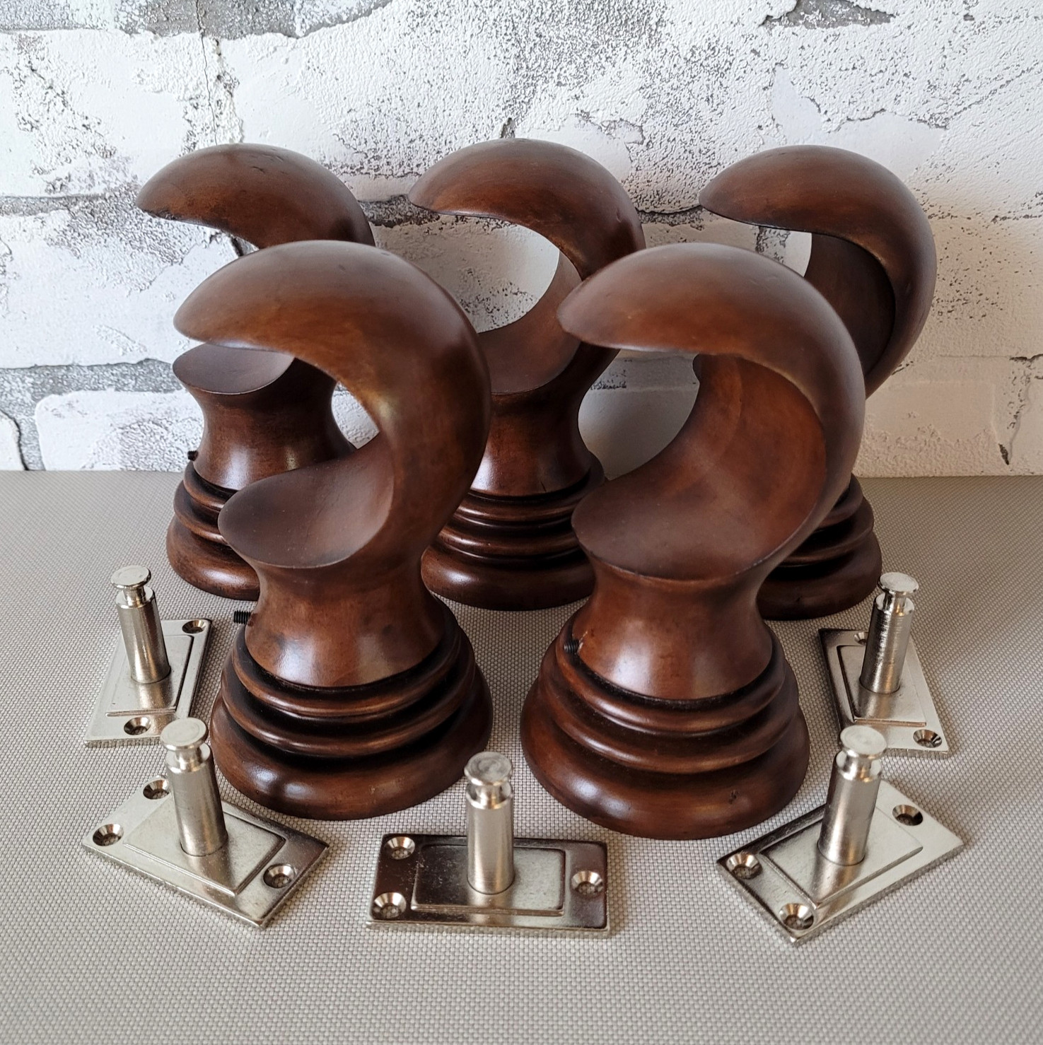 5 Kirsch Curtain Drapery Rod Bracket European for 2” Poles Peg Post Hardware