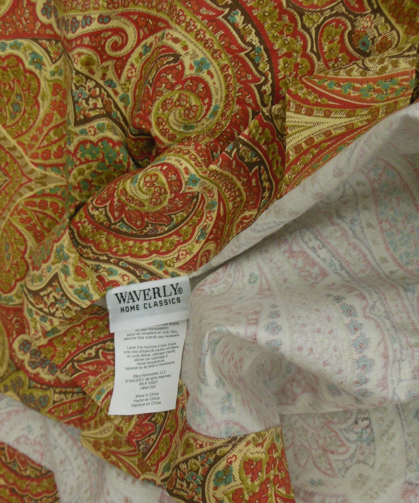 2 Waverly Home Classics Cashmere Ruby Paisley Drapery Panels 84″ L Unlined New