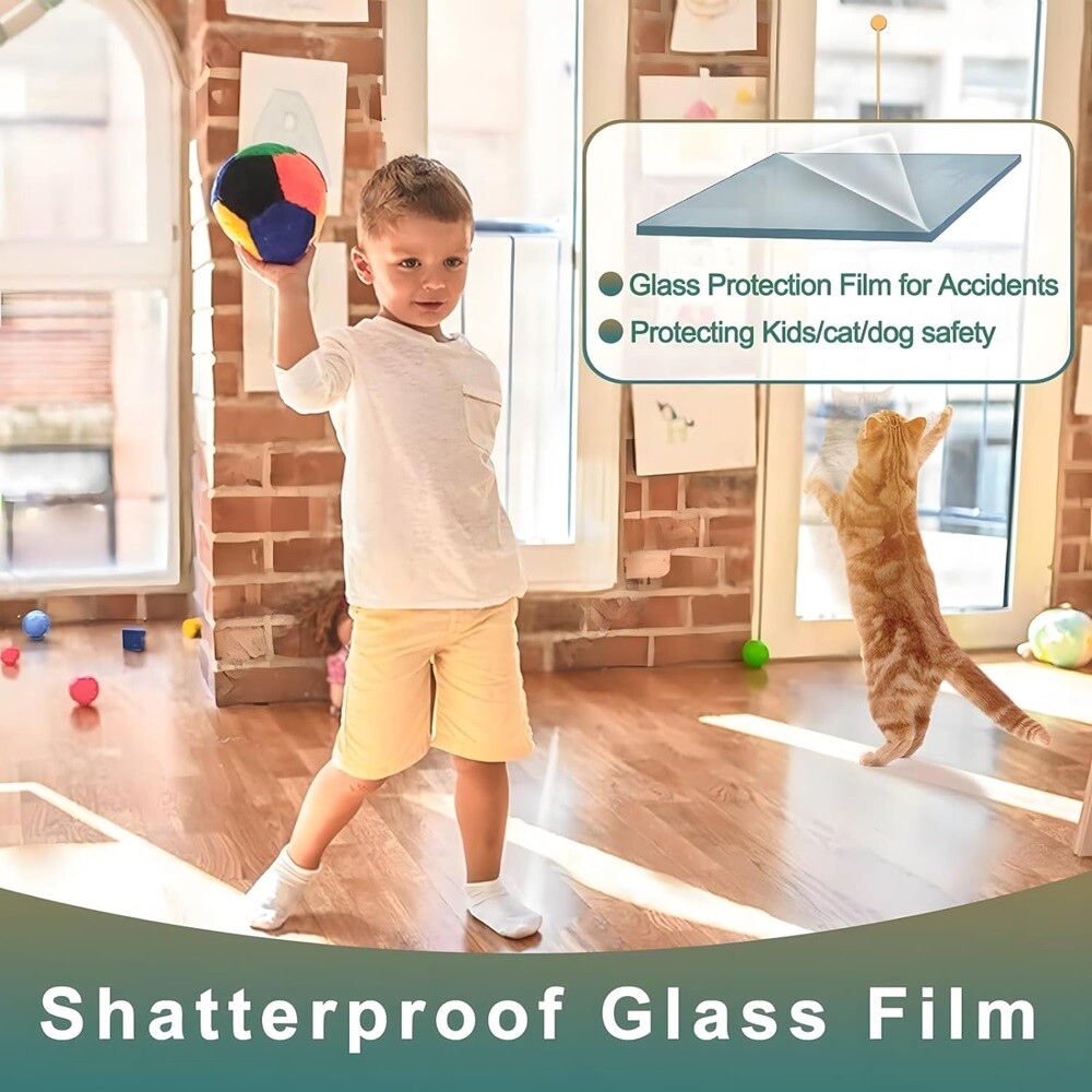 4/8Mil Security Window Film Clear Self-Adhesive Anti Shatter Glass UV Protection