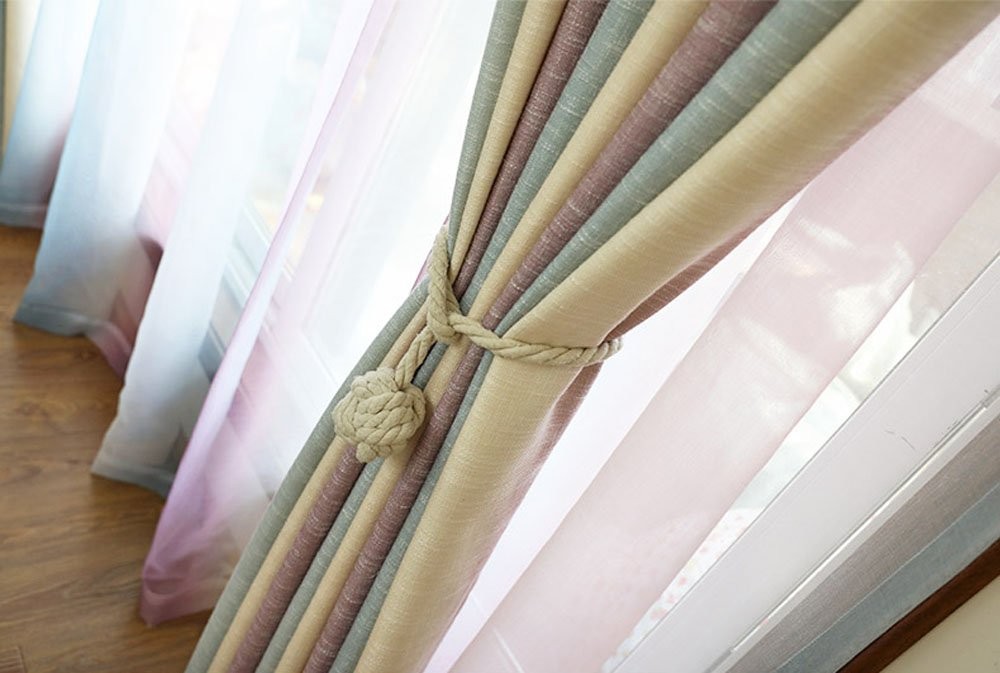 4 Pack Curtain Tiebacks Heavy Duty Curtain Rope Tieback, Handmade Rural Deco…