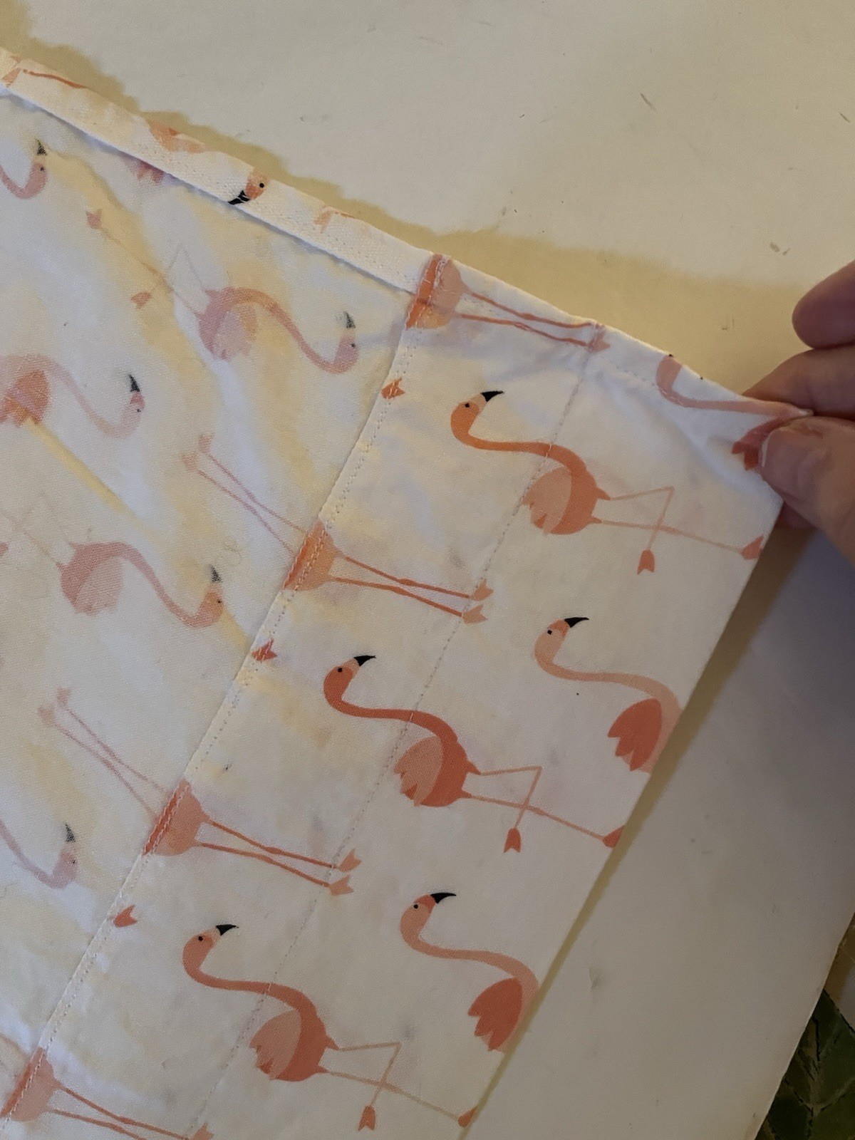 2015 Peachy Pink Flamingo Pattern Cotton Fabric Brother Sister Design Curtain