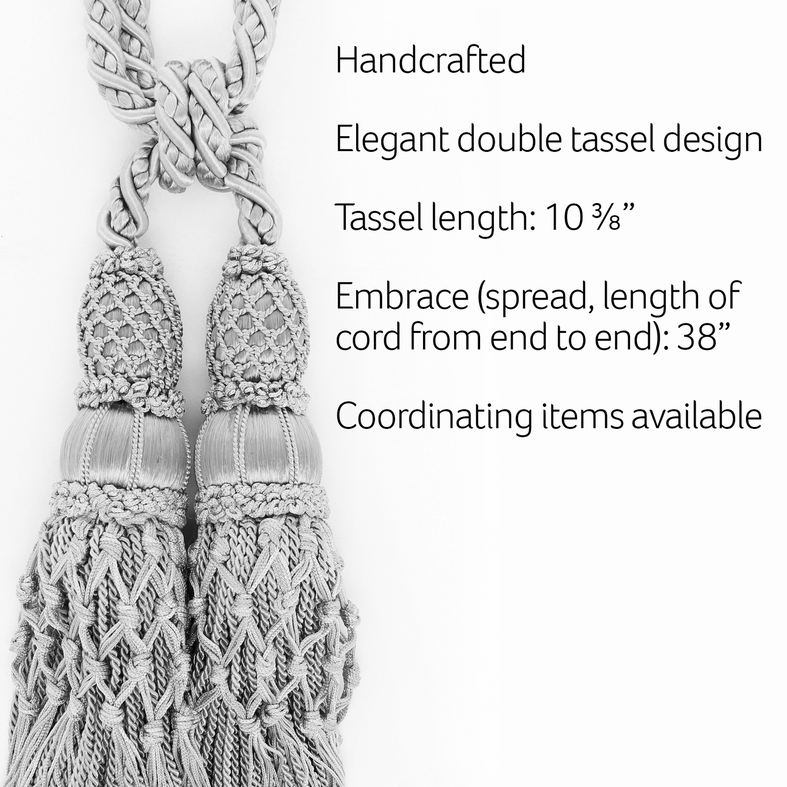 10″ Double Tassel Tieback Shell, Kasha, Ecru Beige – EL02 [Invidual]