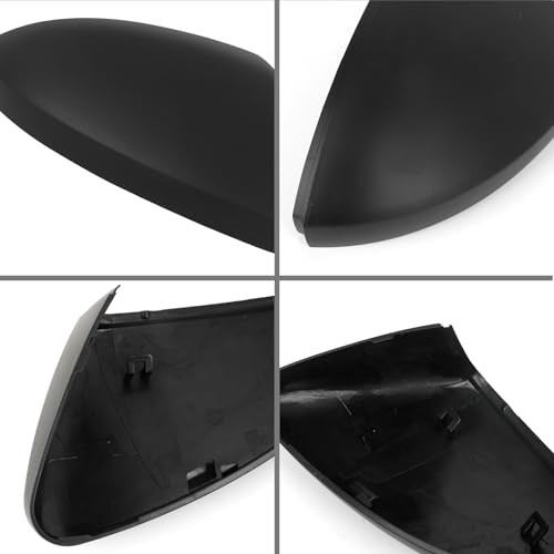 Rearview Mirror Cover Cap Compatible with VW Jetta Left + Right Matte Black