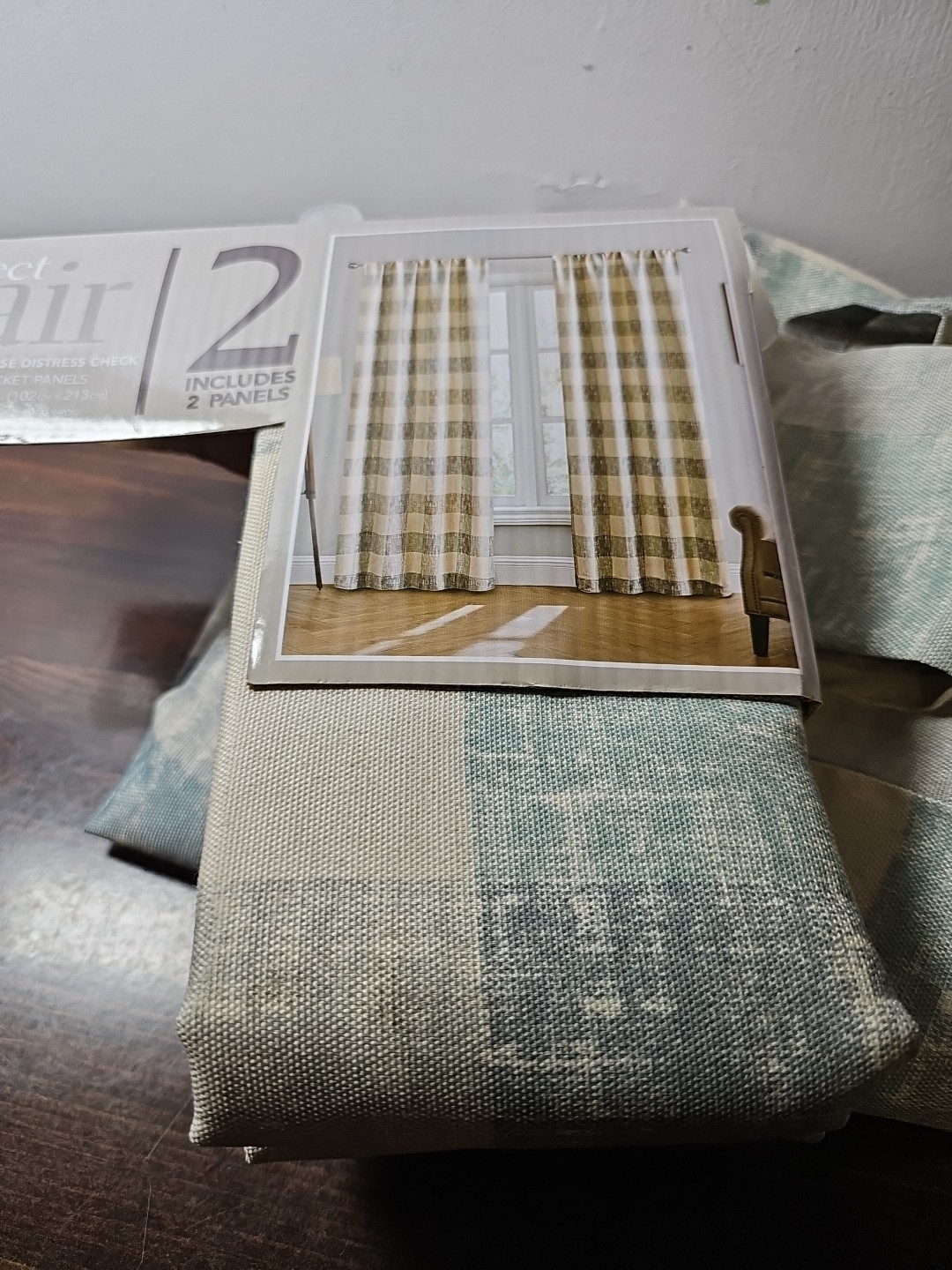 Perfect Pair 2 Count Rod Pocket Panels 40″ X 84″ Poly Cotton Farmhouse Check