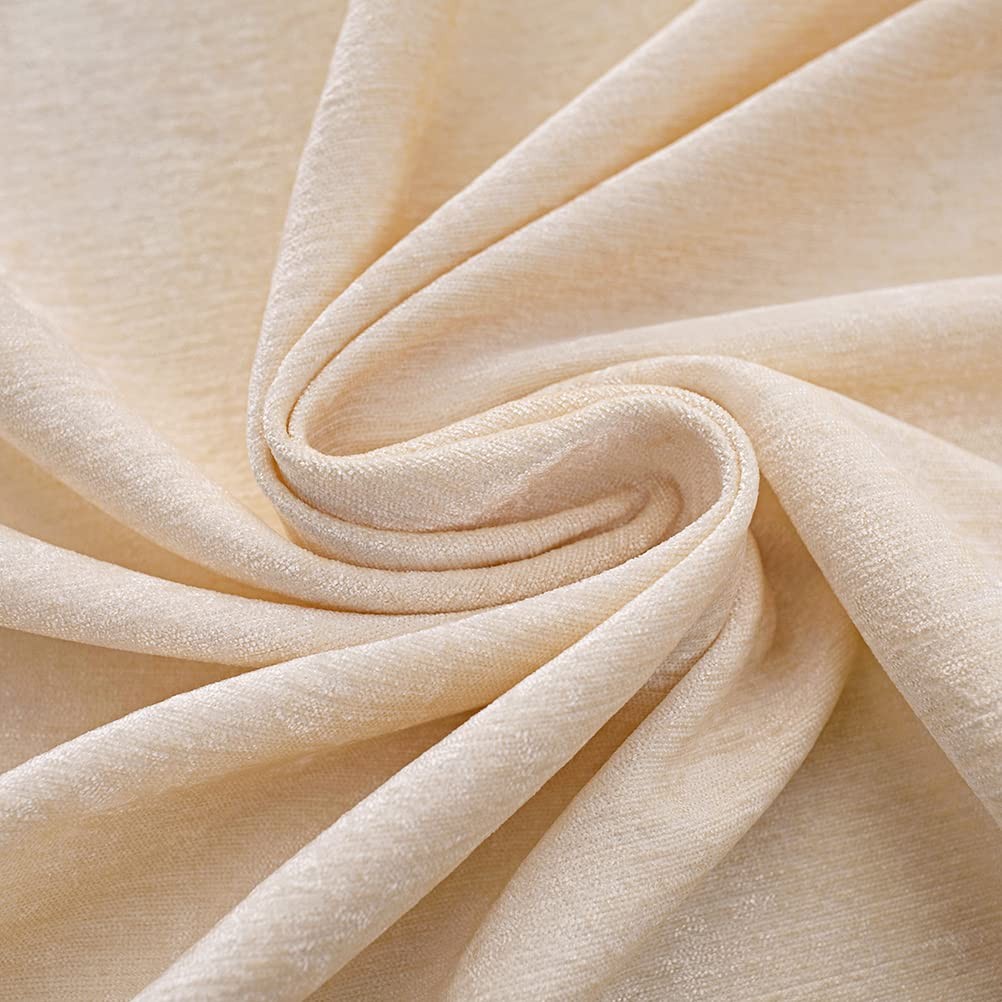 Elkca Thick Chenille Window Curtains Valance For Living Room Beige Valance