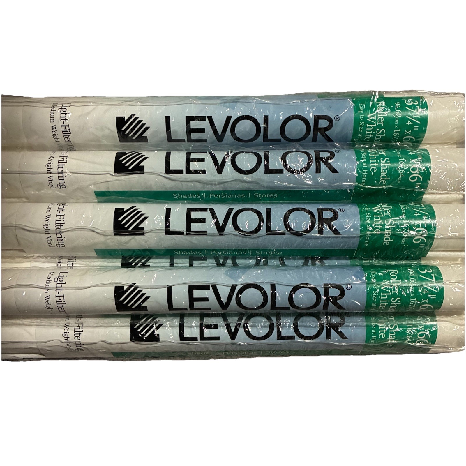 Levolor Light Filtering Med Weight Roller Shade White Adjustable 37 1/4”x66” New