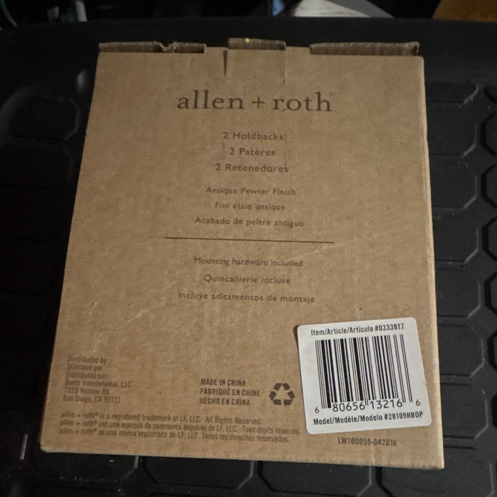 Allen + Roth Holdbacks 2-Pack 2in Pewter/Antique Pewter Wall Mount w/ Hardware