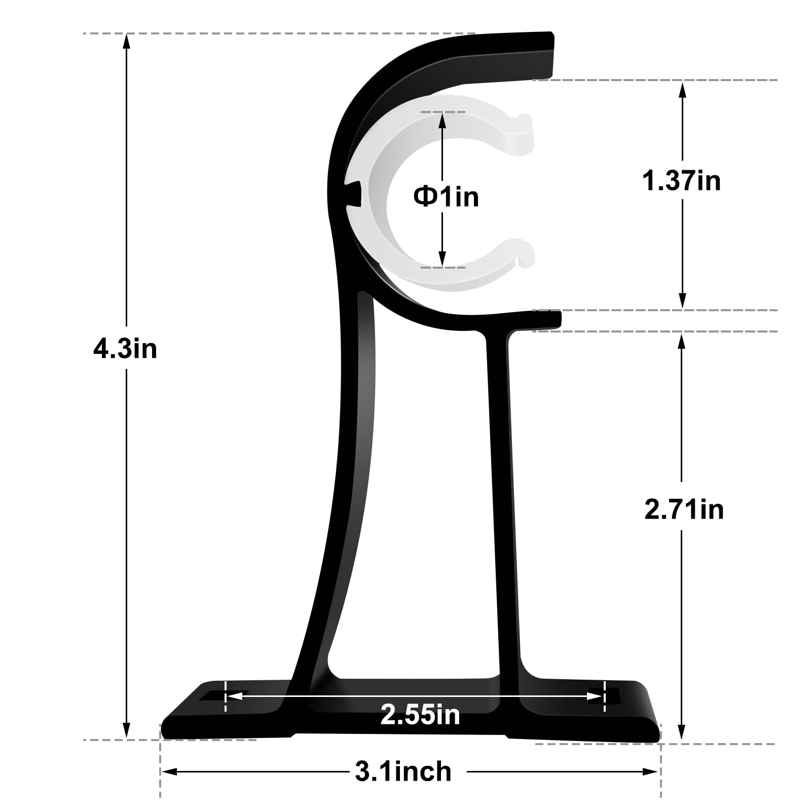 Curtain Rod Bracket, Heavy Duty Curtain Holders Single Decorative, Black 4 Pack