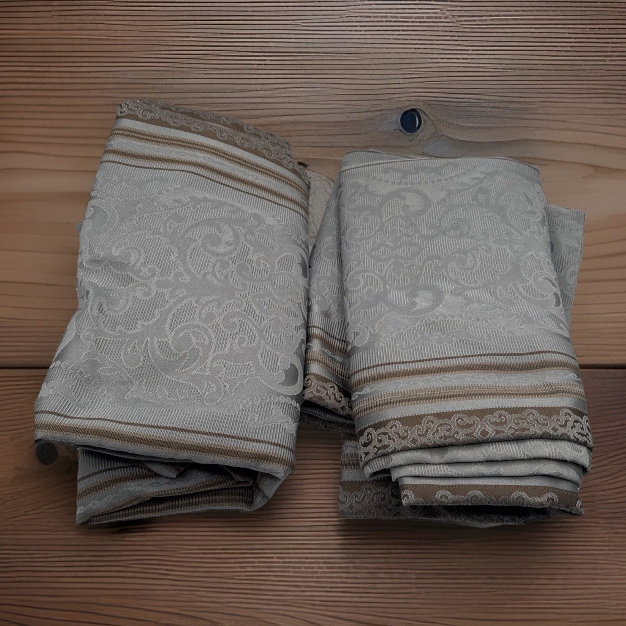 Royal Velvet Gray & Brown Room Darkening Curtains Panels 49×63 Jc Penny