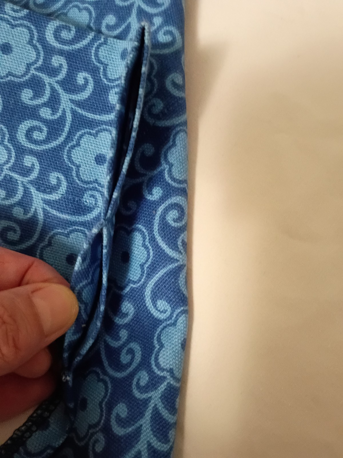 Country Drape Curtains Panels Blue Daisy Pattern Handmade Pair 43″ X 60″ Lined