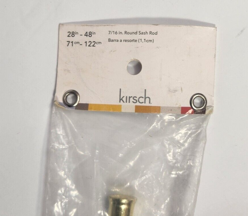 Kirsch 7/16″ White Round Sash Curtain Rod, 28″ to 48″ set of 2 New