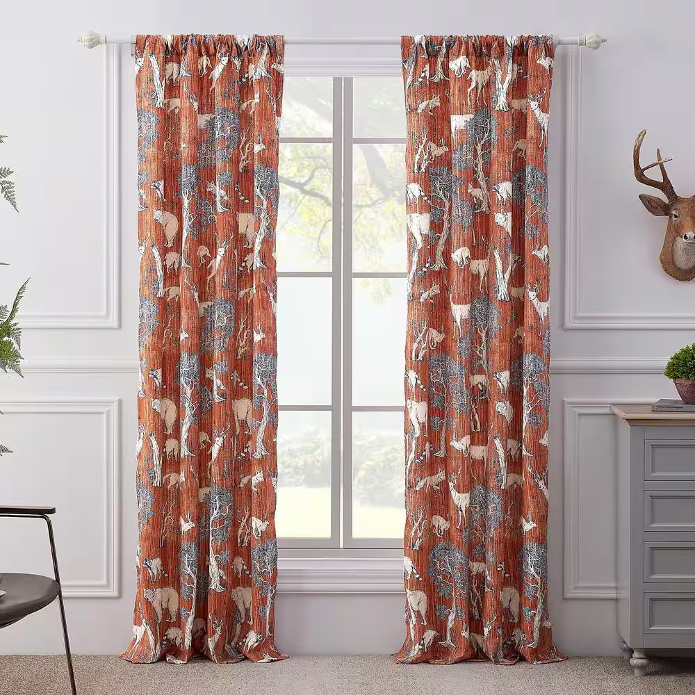 Multi-Colored Animal Print Rod Pocket Room Darkening Light Filtering Curtain – 4